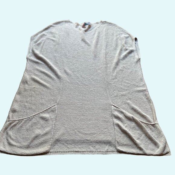 Free People Beach Size L Beige Oatmeal Ribbed Oversized Sweater Tunic Cover Up - Picture 1 of 9